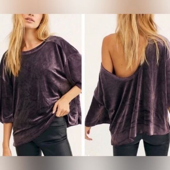 FREE PEOPLE We The Free- Valerie Crushed Velvet Low back Top - Picture 7 of 13
